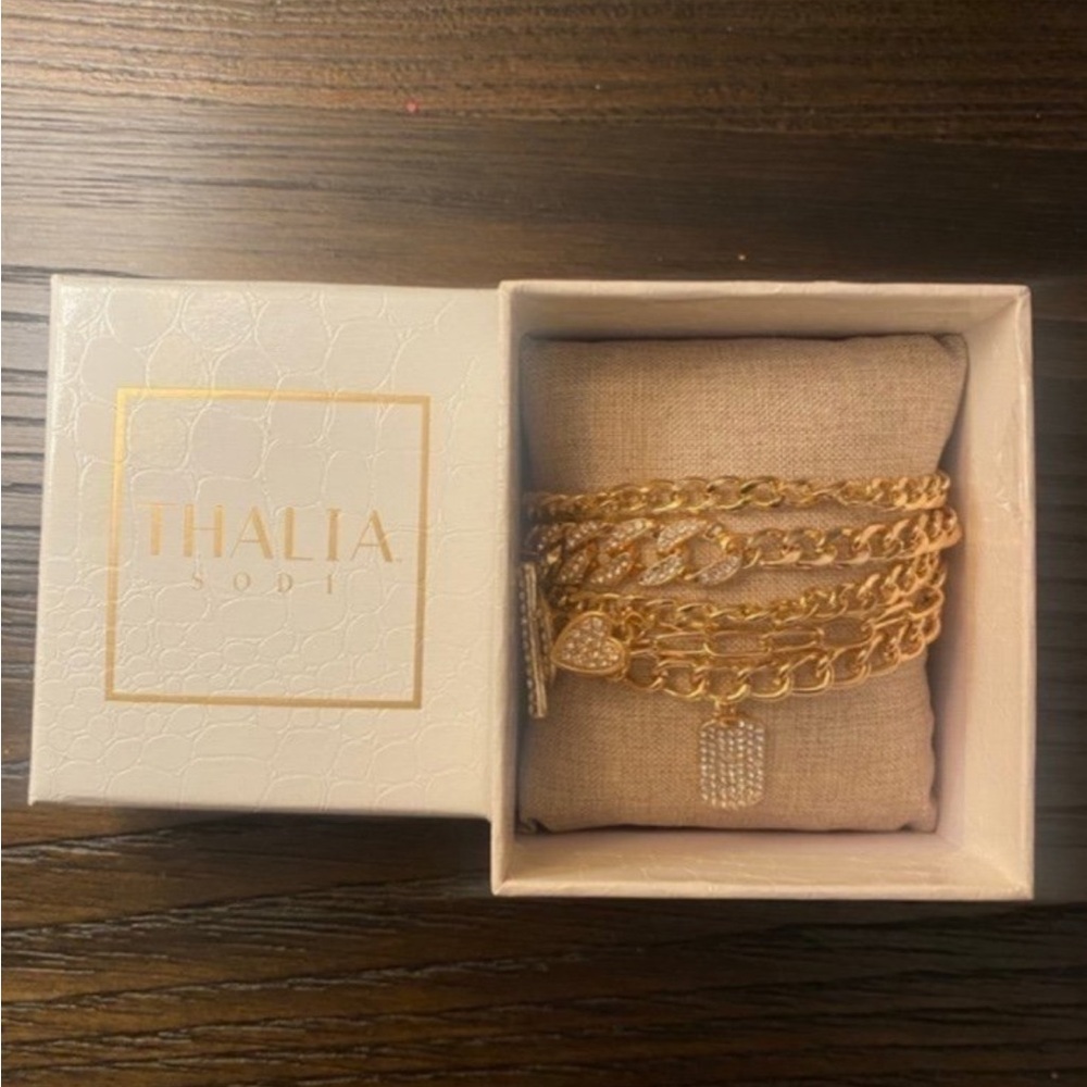 NEW Thalia Sodi gold tone chain link bracelet set
